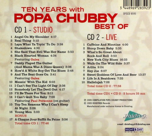 Popa Chubby: Ten Years With - The Best Of [CD]