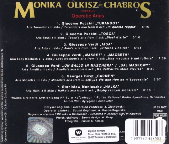 Monika Olkisz Chabro: Operatis Arias [CD]