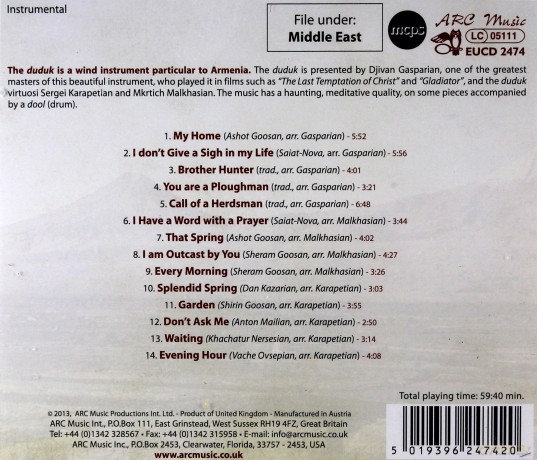 The Art Of The Armenian Duduk [CD]