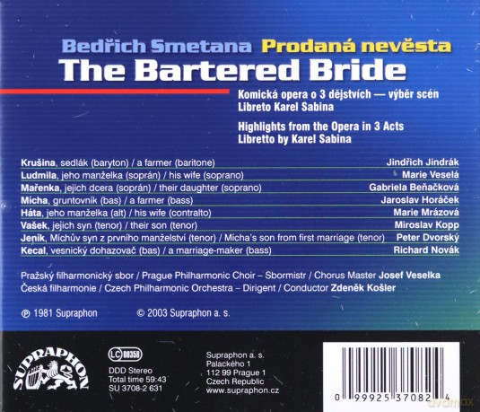 Benackova Czech Philh.Orch: The Bartered Bride(Highlights) [CD]