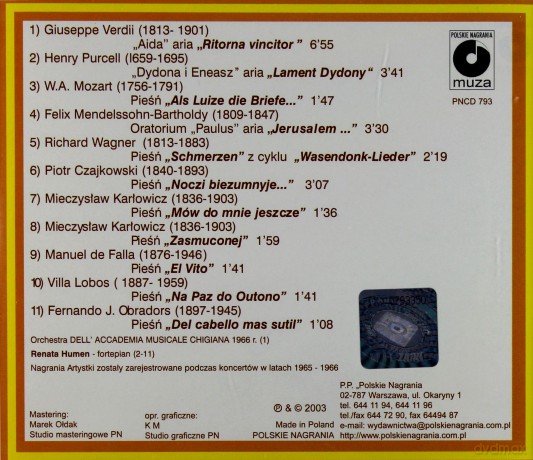 Hanna Rejmer: Recital Wokalny [CD]