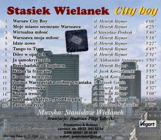 Stasiek Wielanek: City Boy [CD]