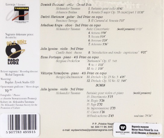 Aleksander Tansman: Festiwal Indywidualności Łódź [CD]