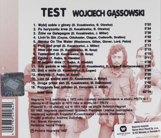 Wojciech Gąssowski: Test [CD]