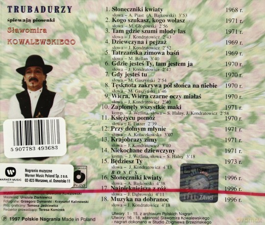 Trubadurzy: Piosenki Sławomira Kowalewskiego [CD]
