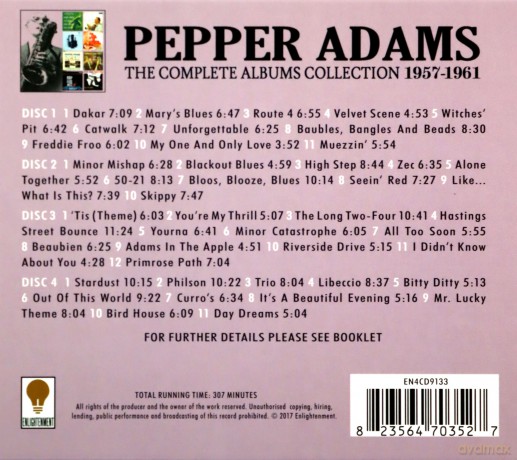 Pepper Adams: The Classic Albums Collection: 1957 - 1961 [4CD]