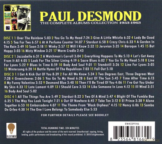 Paul Desmond: The Complete Albums Collection: 1953 - 1963 [4CD]