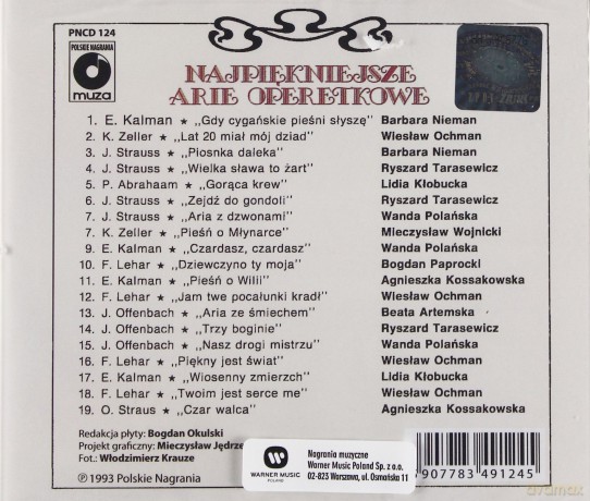 Najpiękniejsze Arie Operetkowe [CD]