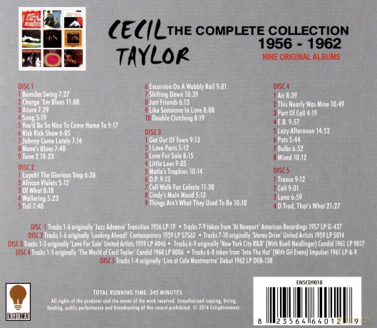 Cecil Taylor: The Complete Collection 1956 - 1962 [CD]