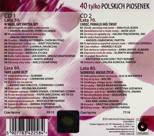 40 Tylko Polskich Piosenek (digipack) [2CD]
