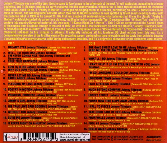 Johnny Tillotson: The Complete Releases 1958-62 [2CD]