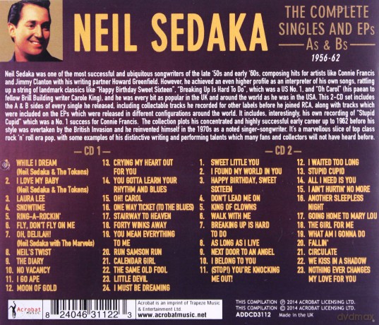 Neil Sedaka: The Complete Singles And Eps As & Bs 1956-62 [2CD]