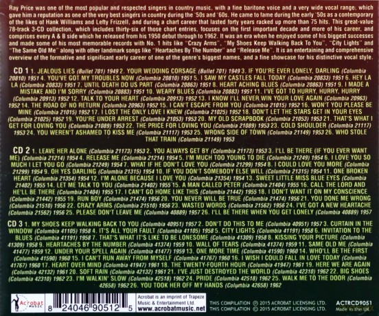 Ray Price: The Complete Singles As & Bs 1950-62 [3CD]