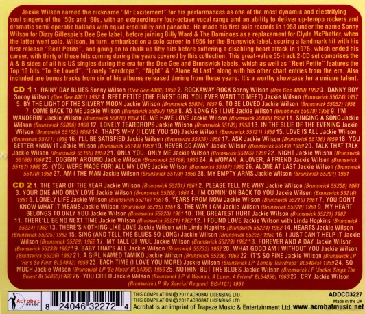Jackie Wilson: The Complete Singles As & Bs 1952-62 [2CD]