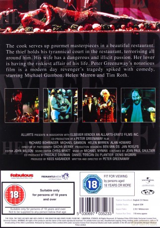 The Cook The Thief His Wife And Her Lover (Kucharz, złodziej, jego żona i jej kochanek) [DVD]