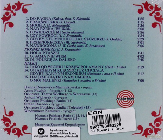 Stanisław Moniuszko: Pieśni I Arie [CD]