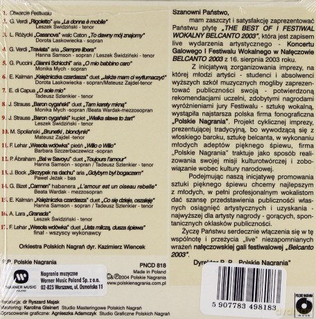 Belcanto 2003 Best Of Festiwal (ecopack) [CD]