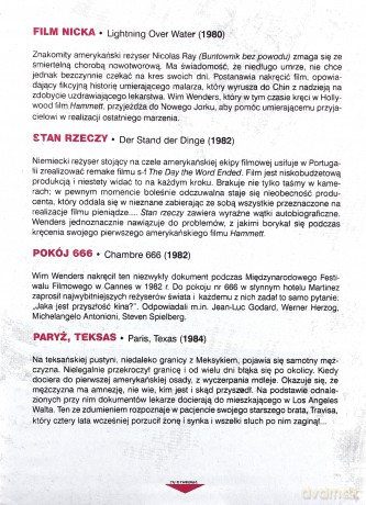 Wim Wenders (Lata 1980-1984): Film Nicka / Stan rzeczy / Pokój 666 / Paryż, Teksas [BOX] [4DVD]