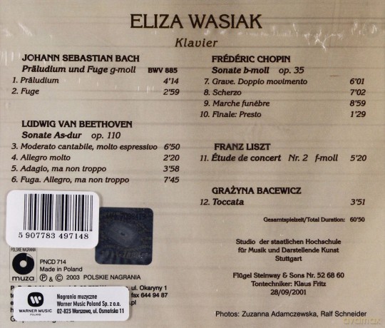 Eliza Wasiak: Klavier [CD]