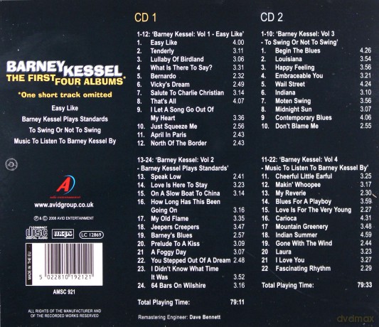 Barney Kessel: The First Four Albums (Easy Like / Kessel Plays Standards / To Swing Or Not To Swing / Music To Listen To Barney Kessel By) [2CD]