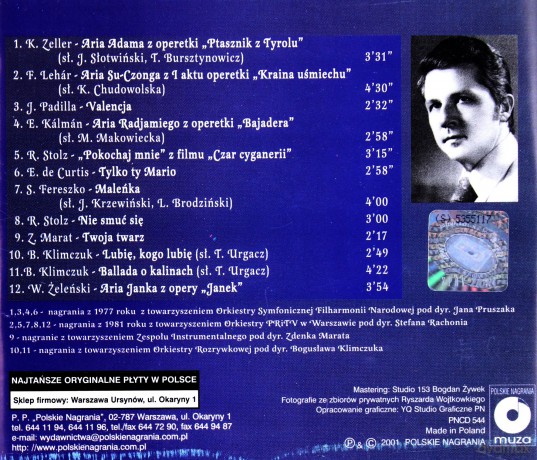 Ryszard Wojtkowski: Arie Operetkowe I Piosenki [CD]