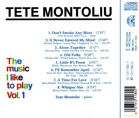 Tete Montoliu: The Music I Like To Play (Vol.1) [CD]