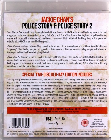 Jackie Chan's Police Story & Police Story 2 (Eureka Classics) (Policyjna opowieść) [2xBlu-Ray]