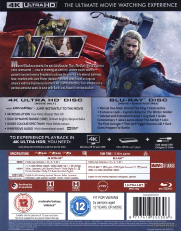 Thor: The Dark World (Mroczny świat) [Blu-Ray 4K]+[Blu-Ray]
