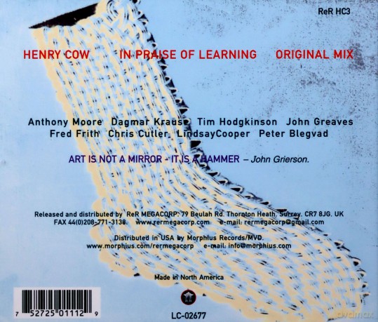 Henry Cow: In Praise Of Learning [CD]