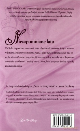 Romans historyczny 27: Niezapomniane lato - Mary Balogh [książka]