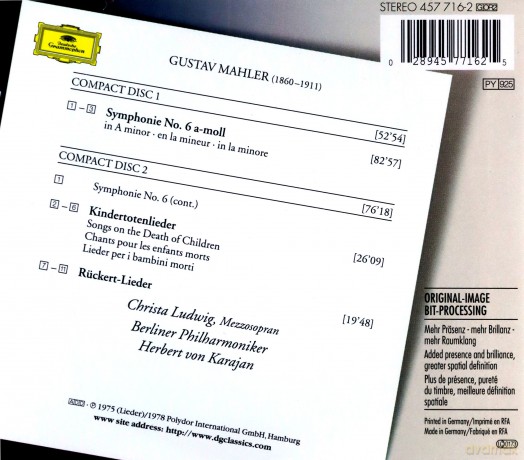 Herbert Von Karajan: Mahler/Sym No 6 [2CD]