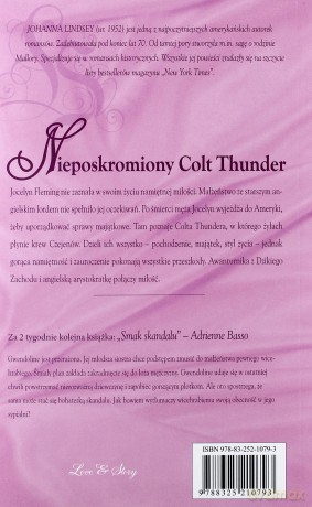 Romans historyczny 35: Nieposkromiony Colt Thunder - Johanna Lindsey [książka]
