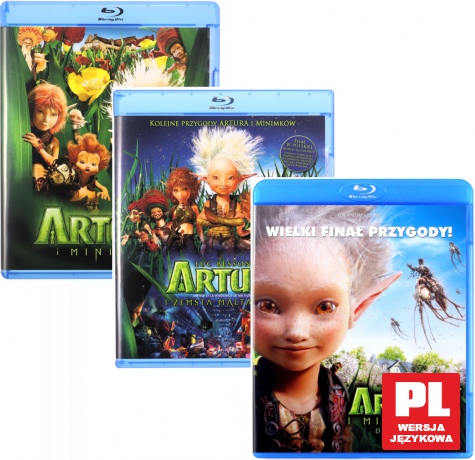 Artur i Minimki: Artur i Minimki / Artur i zemsta Maltazara / Artur i Minimki 3: Dwa Światy Kolekcja Pakiet [3xBlu-Ray]