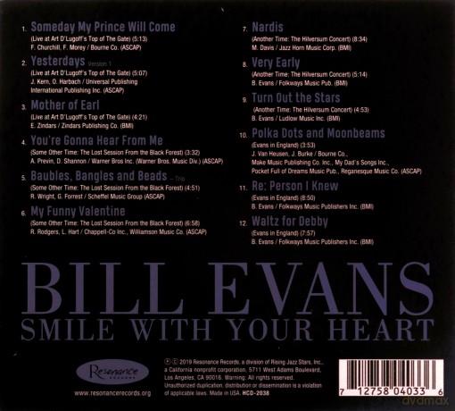 Bill Evans: Smile With Your Heart: The Best Of Bill Evans On Resonance [CD]