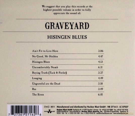 Graveyard: Hisingen Blues [CD]