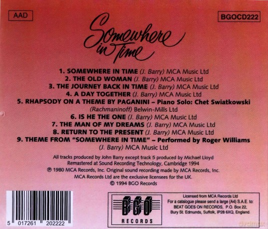 Somewhere In Time (John Barry) [CD]