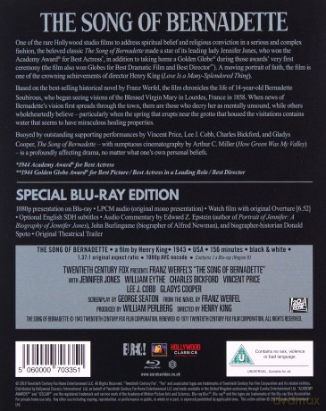 Song Of Bernadette (Pieśń o Bernadetcie) [Blu-Ray]