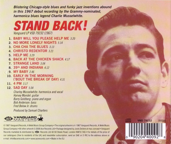 Charlie Musselwhite: Stand Back [CD]