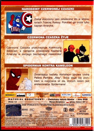 Spider-Man Kolekcja: Czerwona Czaszka / Mocarny THOR 2 / Niesamowity HULK / Doktor Doom / Mucha / Sęp / Pakiet [6DVD]