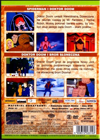 Spider-Man Kolekcja: Czerwona Czaszka / Mocarny THOR 2 / Niesamowity HULK / Doktor Doom / Mucha / Sęp / Pakiet [6DVD]