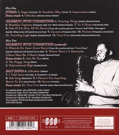 Stanley Turrentine: Sugar / Gilberto With Turrentine / Salt Song [2CD]