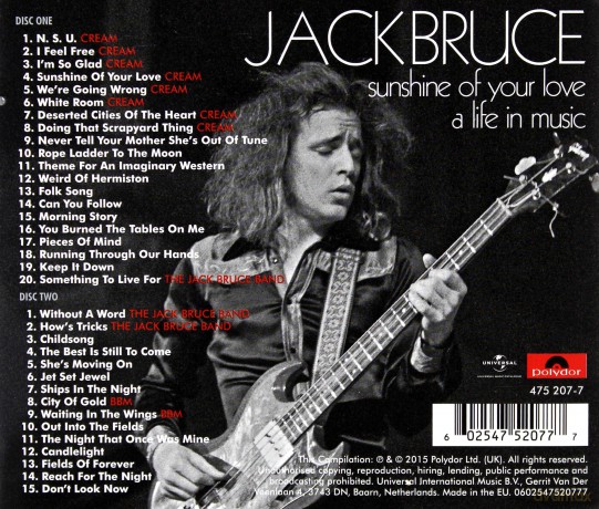 Jack Bruce: Sunshine Of Your Love - A Life In Music [2CD]