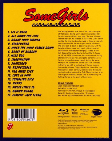 The Rolling Stones: Some Girls. Live Intexas [Blu-Ray]
