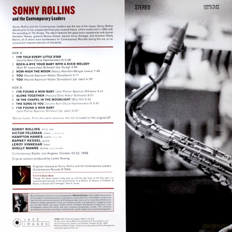 Sonny Rollins: Sonny Rollins And The Contemporary Leaders (Gatefold Packaging. Photographs By William Claxton) [Winyl]