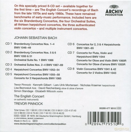 Trevor Pinnock: Bach: Brandenburg Concertos (Collectors Edition) [8CD]