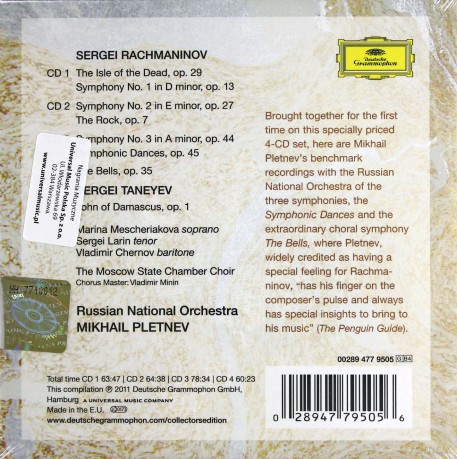 Mikhail Pletnev: Rachmaninov: Symphonies 1-3 (Collectors Edition) [4CD]