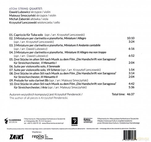 Atom String Quartet: Penderecki [CD]