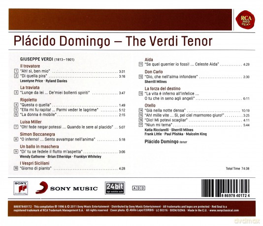 Placido Domingo: Placido Domingo - The Verdi Tenor - Sony Classical Masters [CD]
