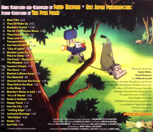 The Brave Little Toaster soundtrack (David Newman) [CD]
