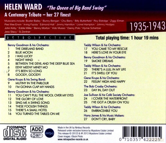 Helen Ward: The Queen Of Big Band Swing-Her 27 [CD]